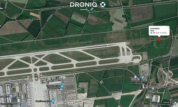 Example of tracking of the NavAidDrone in Germany via Droniq trackviewer Example of tracking of the NavAidDrone in Germany via Droniq trackviewer